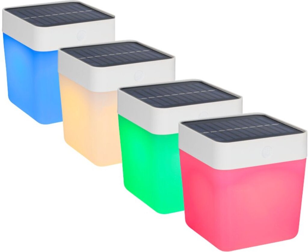 Grundig Grundig Lampe Gartenbeleuchtung auf Solarergie weiß orange blau grünes Licht bis zu 8 Stunden Licht