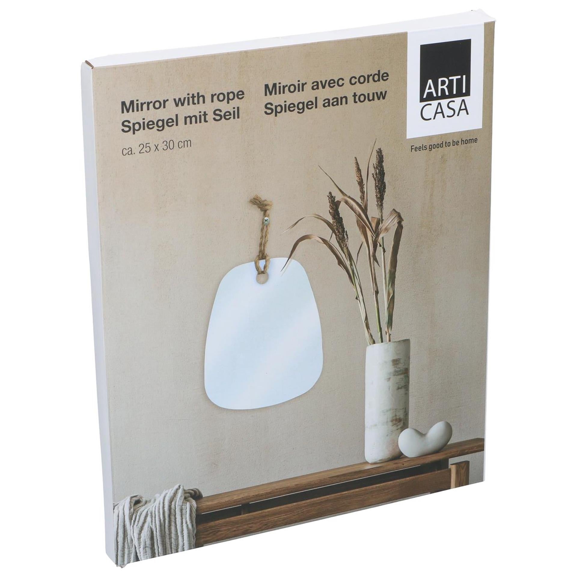 Articasa Wandspiegel mit Seil 30x25cm