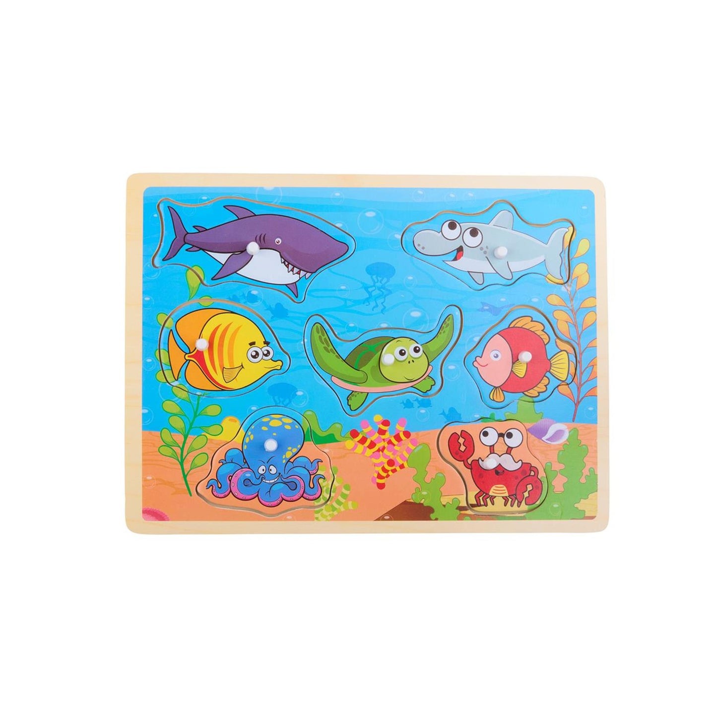 Tierpuzzle aus Holz, 9 Teile, 30 x 22 x 1,5 cm
