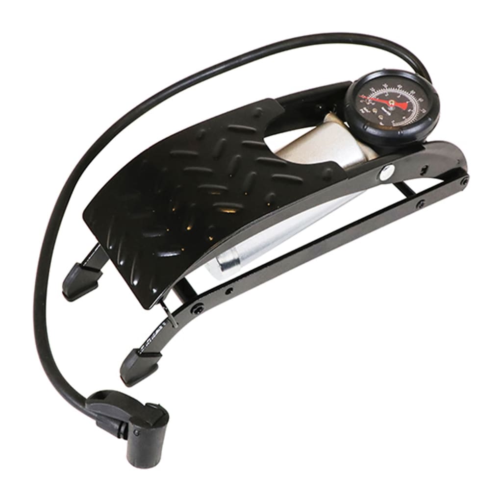 Carpoint Fußpumpe mit Manometer 4 bar Stahl schwarz
