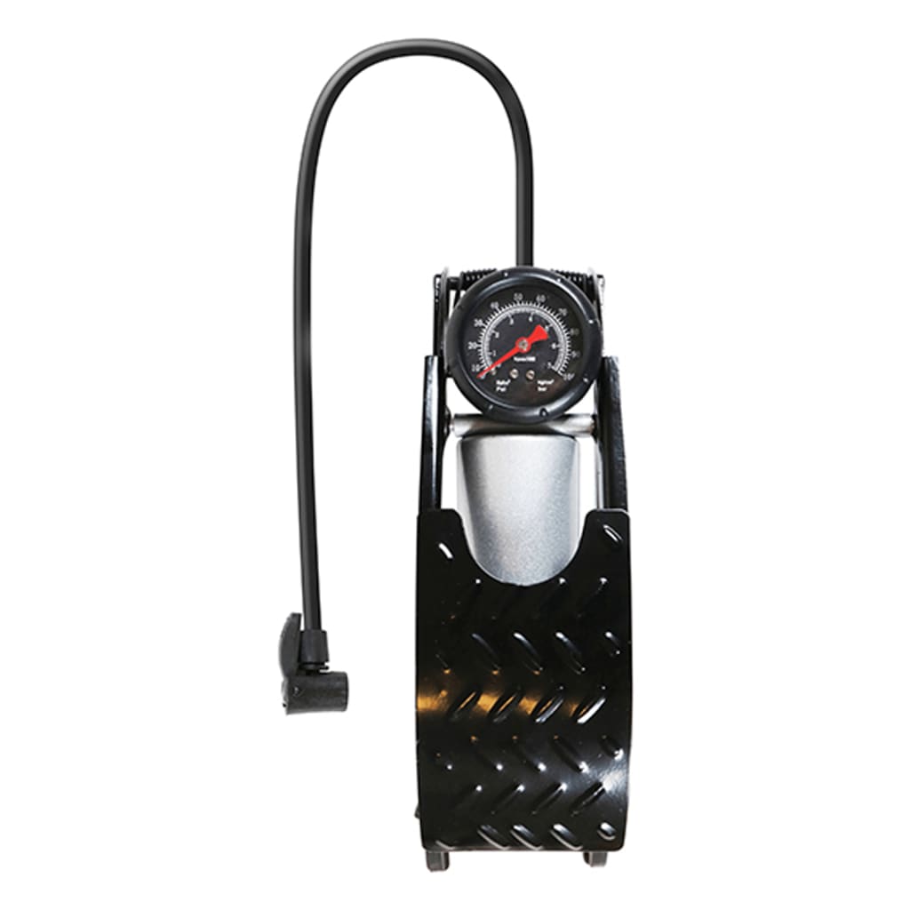 Carpoint Fußpumpe mit Manometer 4 bar Stahl schwarz