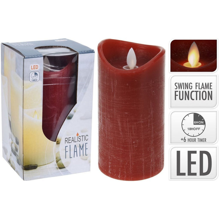 C.T. LED Candle Dance Flame Red + Timer