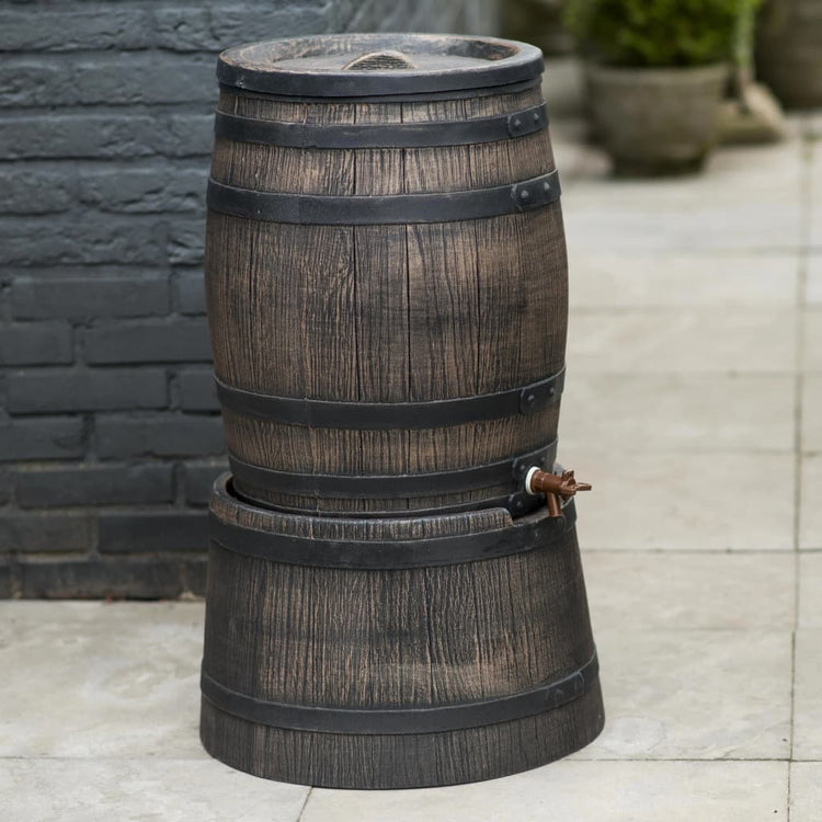 Natur Natur Regen Barrel Stand mit Holz aussehend 30,5 x 58 cm Braun