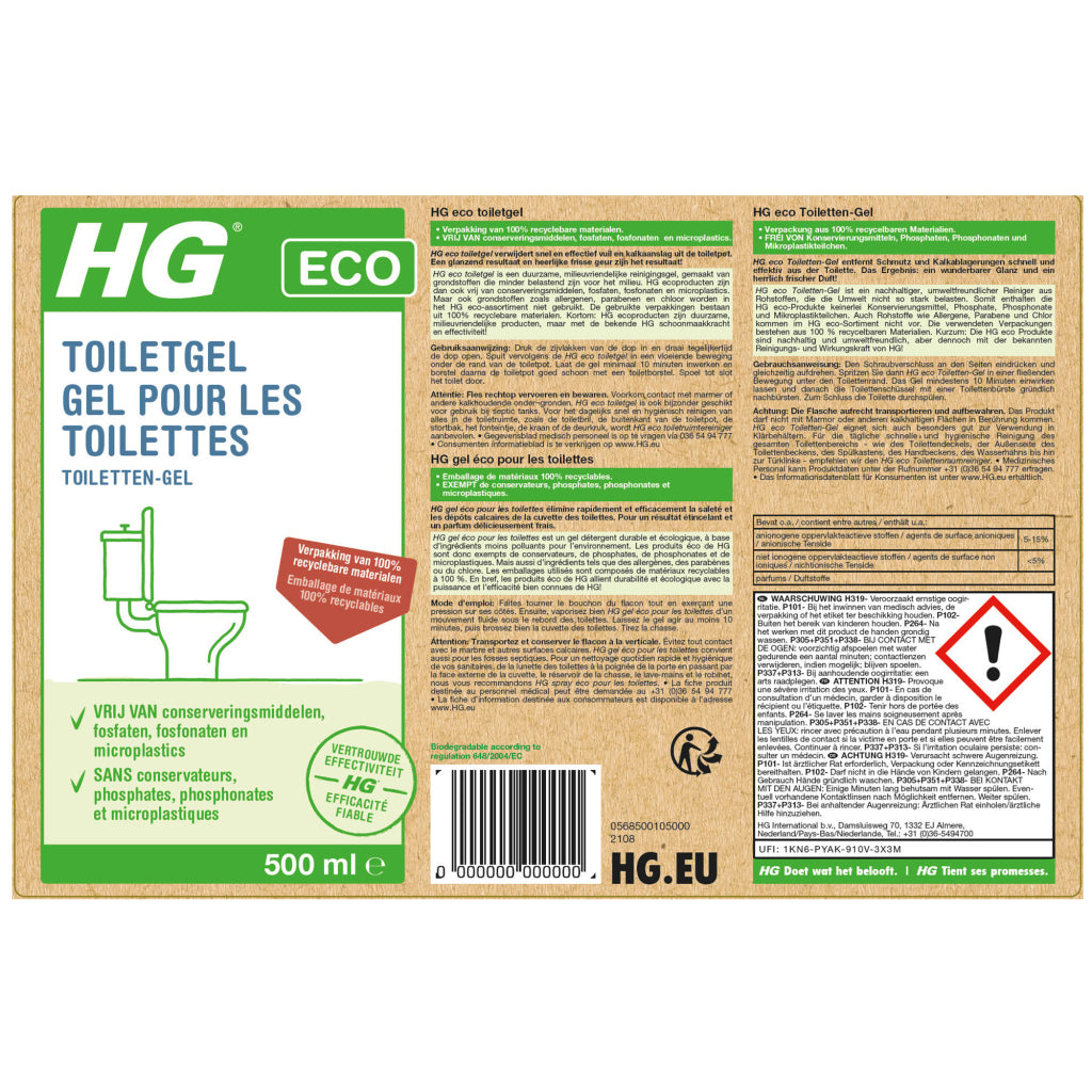 Hg Hg Eco Toiletgel 500 ml
