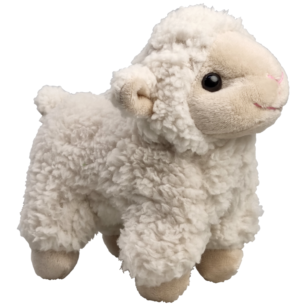Kuscheltier Lamm Wollie 14 cm. Beiger Fuß