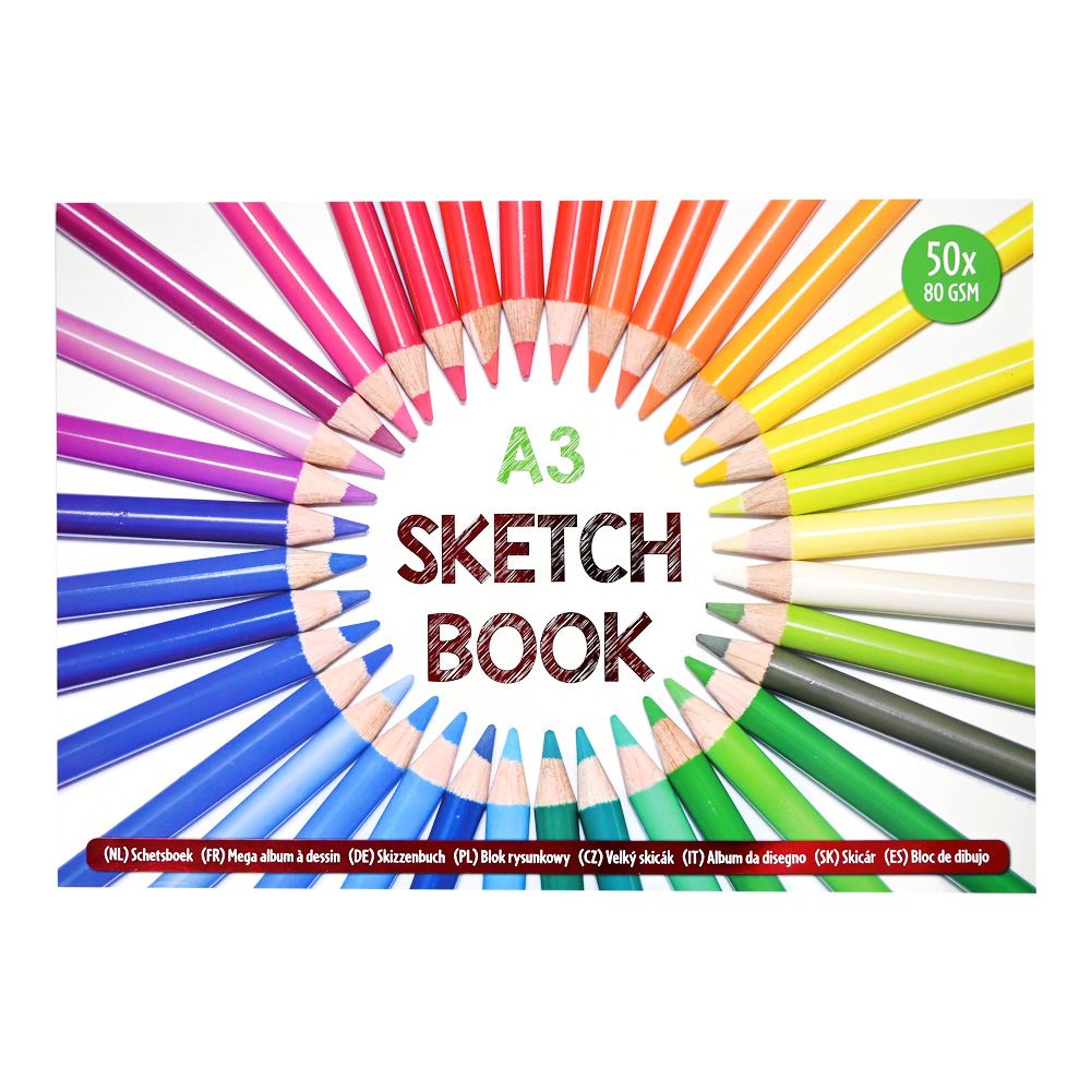 A3-Skizzenbuch. (50 x 80 g/m²).