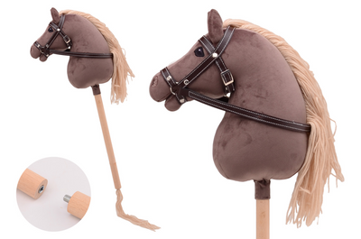 Johntoy Steckenpferd kurz mit Schweif Holly Horse Deluxe dunkelbraun