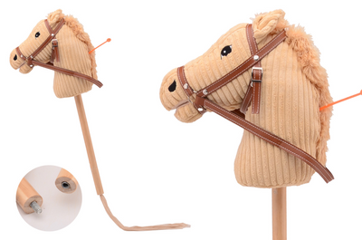 Johntoy Steckenpferd kurz mit Schweif und Sound Holly Horse Cord hell