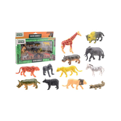 Johntoy Wildtier-Spielset 12-teilig im Karton