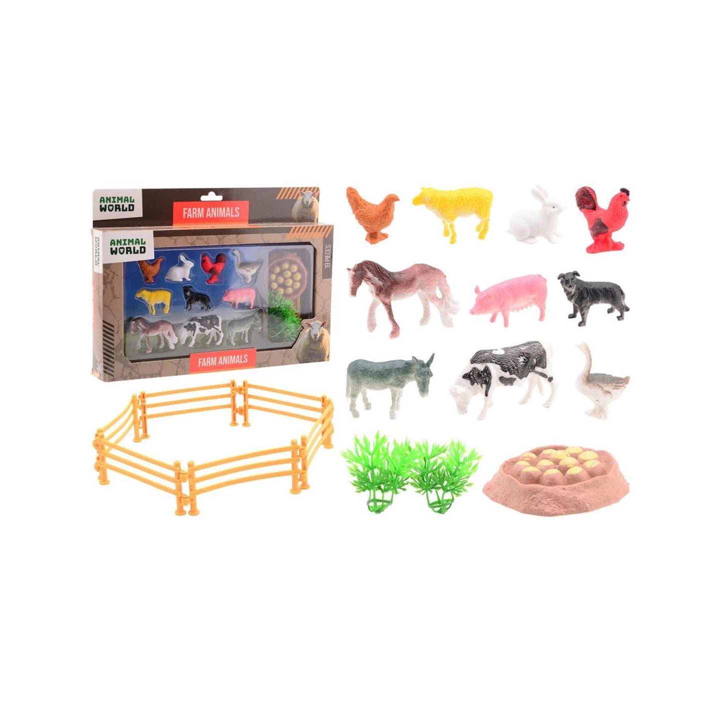 Johntoy Bauernhoftier-Spielset 19-teilig im Karton