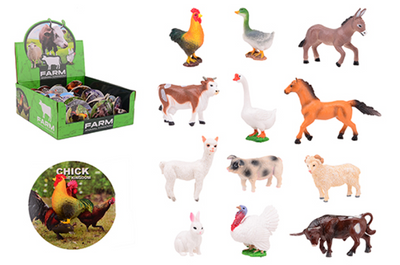 Johntoy Display Animal World Nutztiere, 12 sortiert