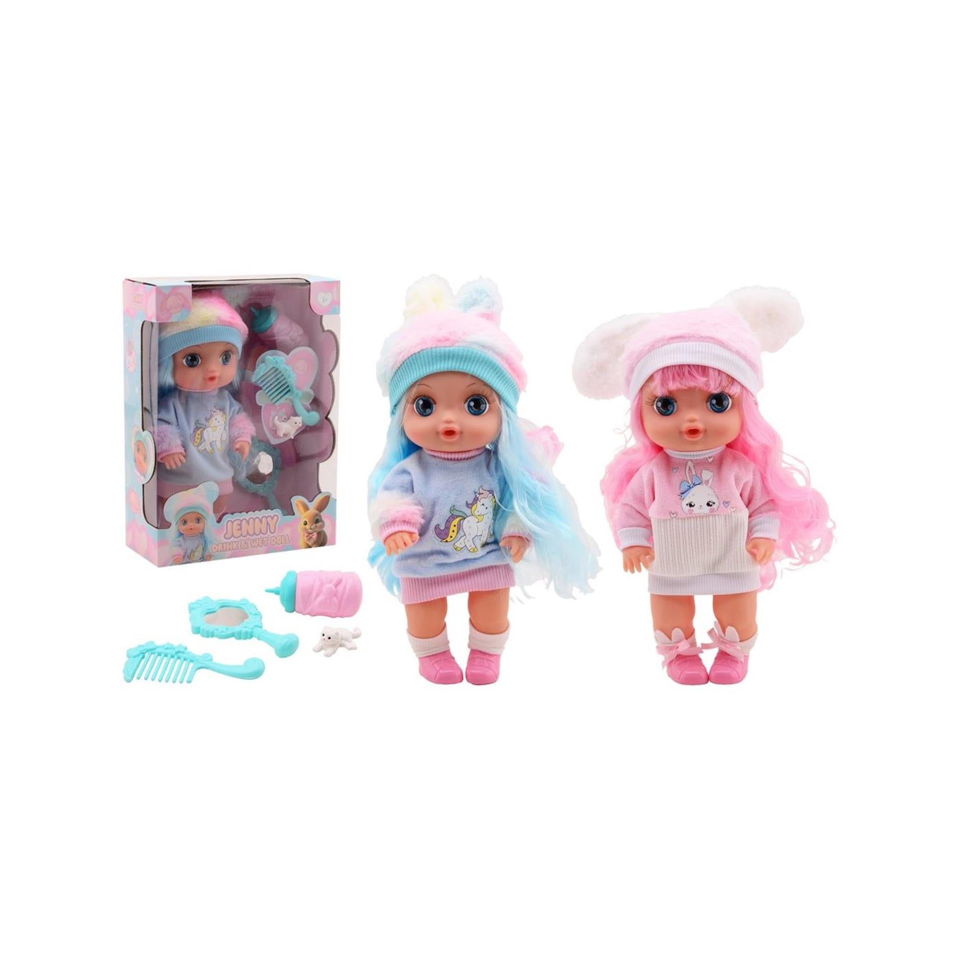 Johntoy Trink- und Pinkelpuppe mit großen Augen