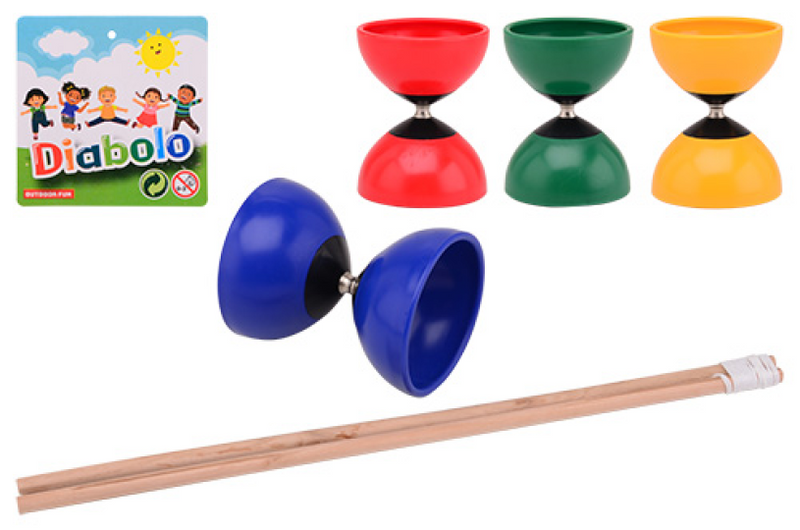 Outdoor Fun Diabolo gefärbt mit Holzstöcken