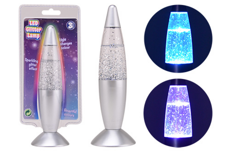 Johntoy Lavalamp Glitzer mit Licht