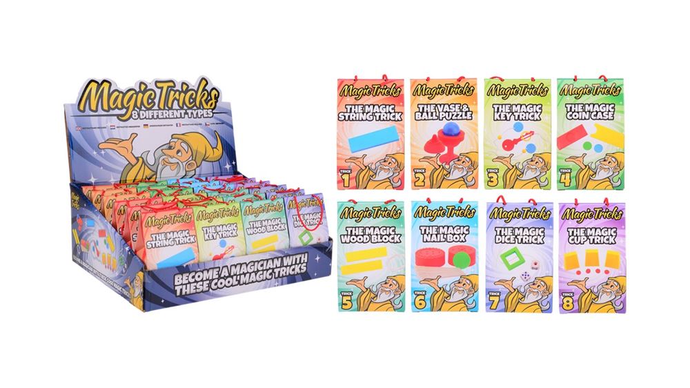 Zaubertricks im Display, 8-fach sortiert. 5+