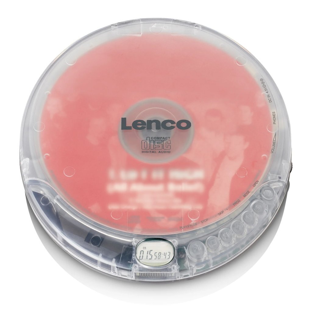 Lenco Lenco CD-012TR-tragbarer CD-Player mit transparenter Ladefunktion