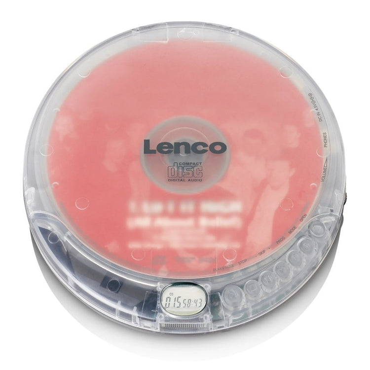 Lenco Lenco CD-012TR-tragbarer CD-Player mit transparenter Ladefunktion