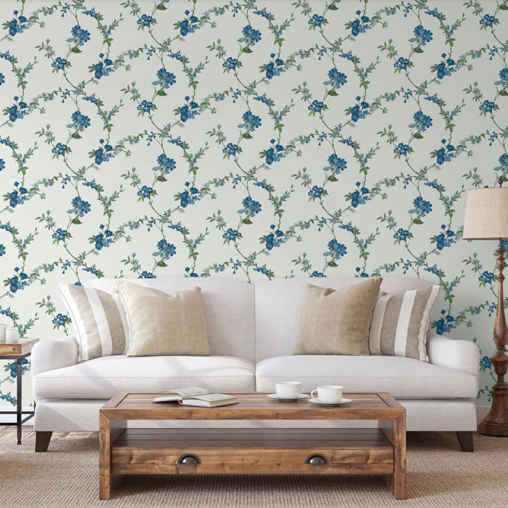 Niederländische Wandverkaufsabdeckungen Niederländische Wandverkleidung Wallpaper Blume Hell Blau