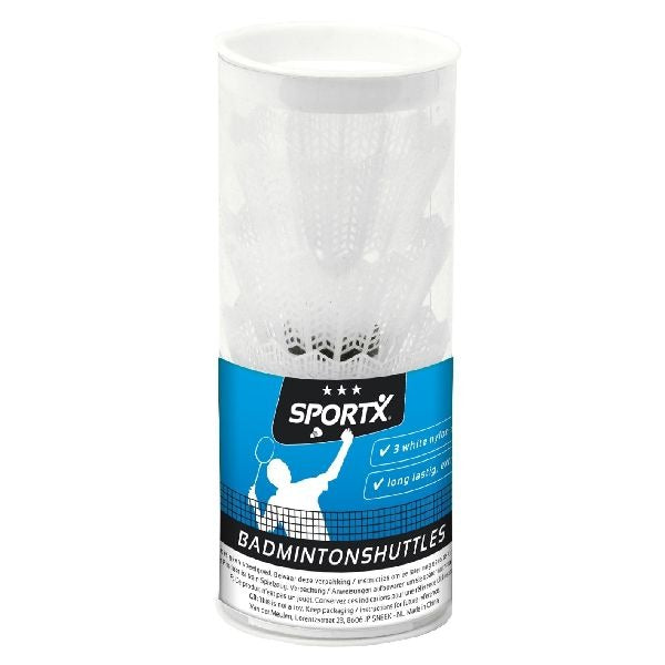 Sportx 3 Badmintonshuttles Weiß