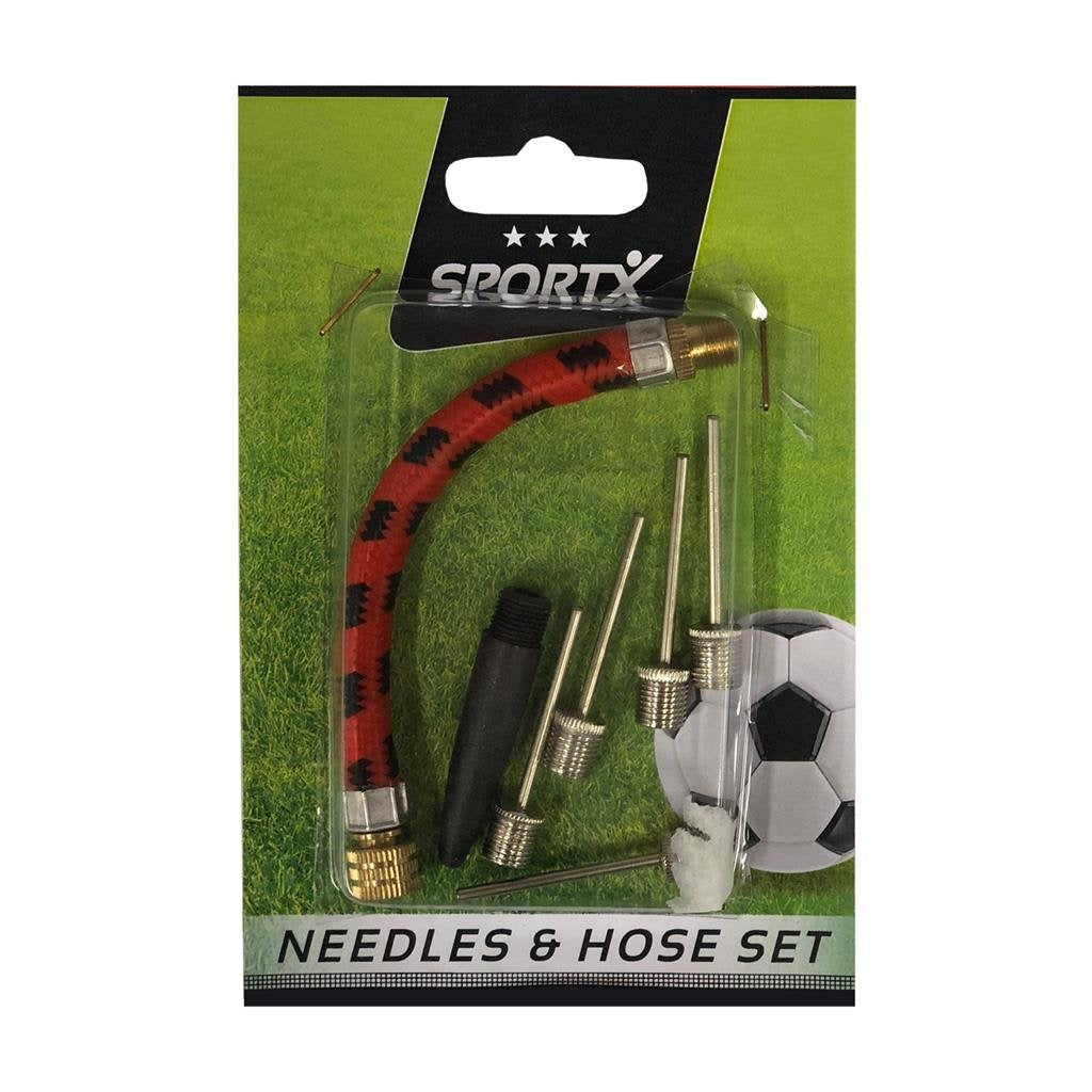Sportx -Ballpumpenzubehör -Set mit 4 Nadeln + Adapter und Schlauch