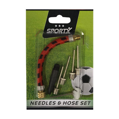 Sportx -Ballpumpenzubehör -Set mit 4 Nadeln + Adapter und Schlauch
