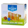 Outdoor -Spiel im Freien Holzgarten Bowling mit 9 Zapfen und 2 Bällen