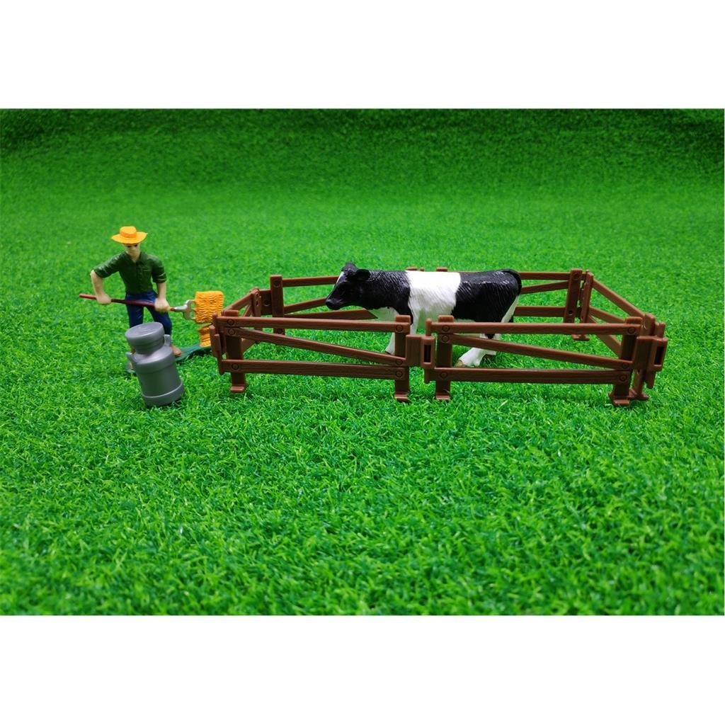 Niederländische Farm Holländische Bauernburgen mit Kuh und Zäunen 9-teilig