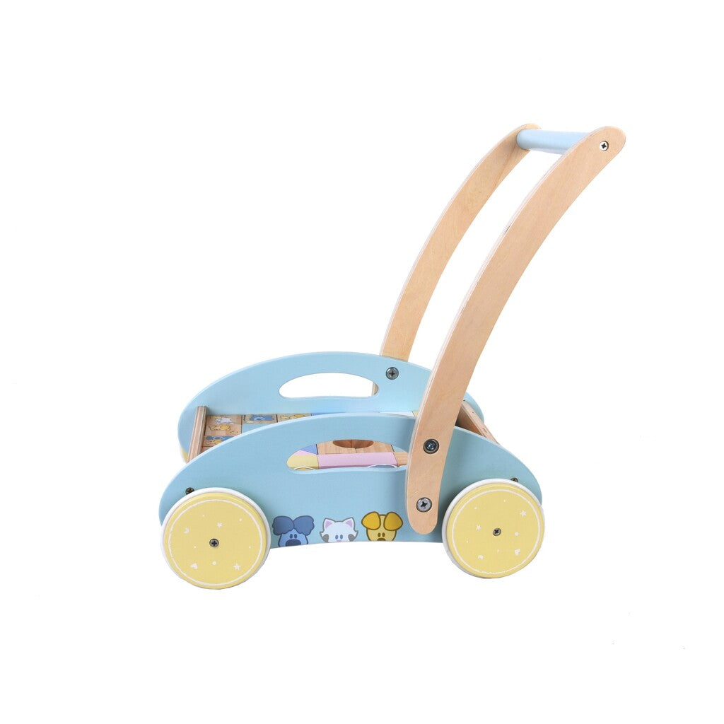 Rubo -Spielzeug- und Pip -Holzblockwagen 27x35x36 cm