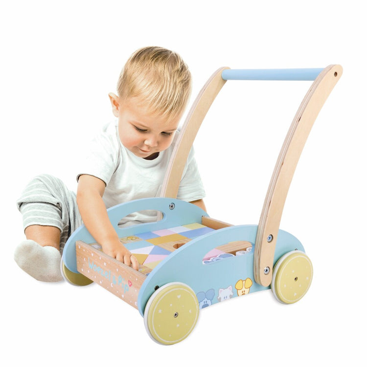 Rubo -Spielzeug- und Pip -Holzblockwagen 27x35x36 cm