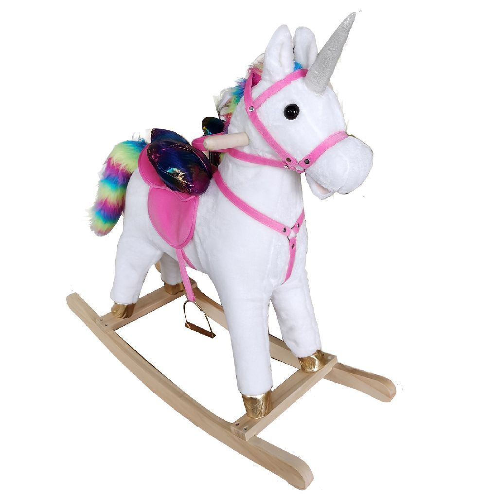Basic Plush Unicorn Rocking Horse mit Sound 68x29x73 cm