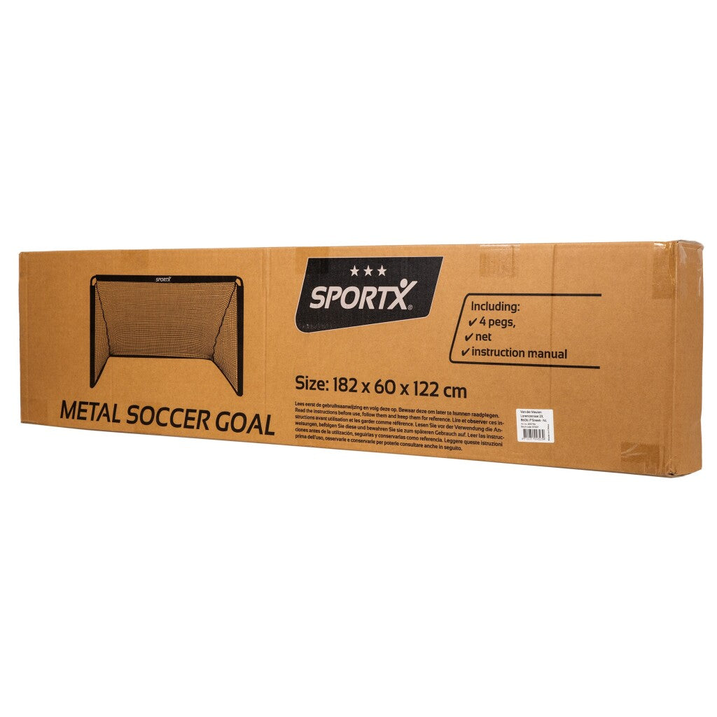 Sportx Metal Football Goal 182x60x122 cm Schwarz