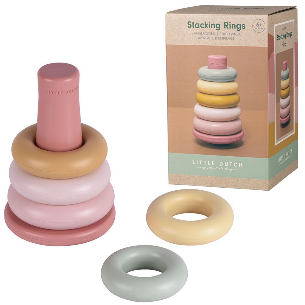 Kleine holländische Stapelringe rosa