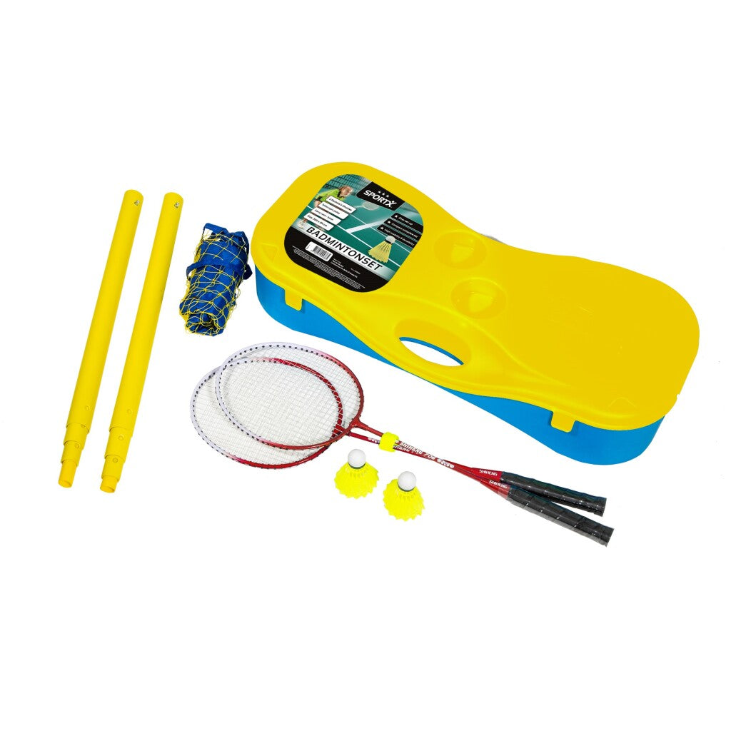 Sportx Badmintonnetz-Set – Badmintonnetz – im Koffer – 3 m breit – 154 cm hoch