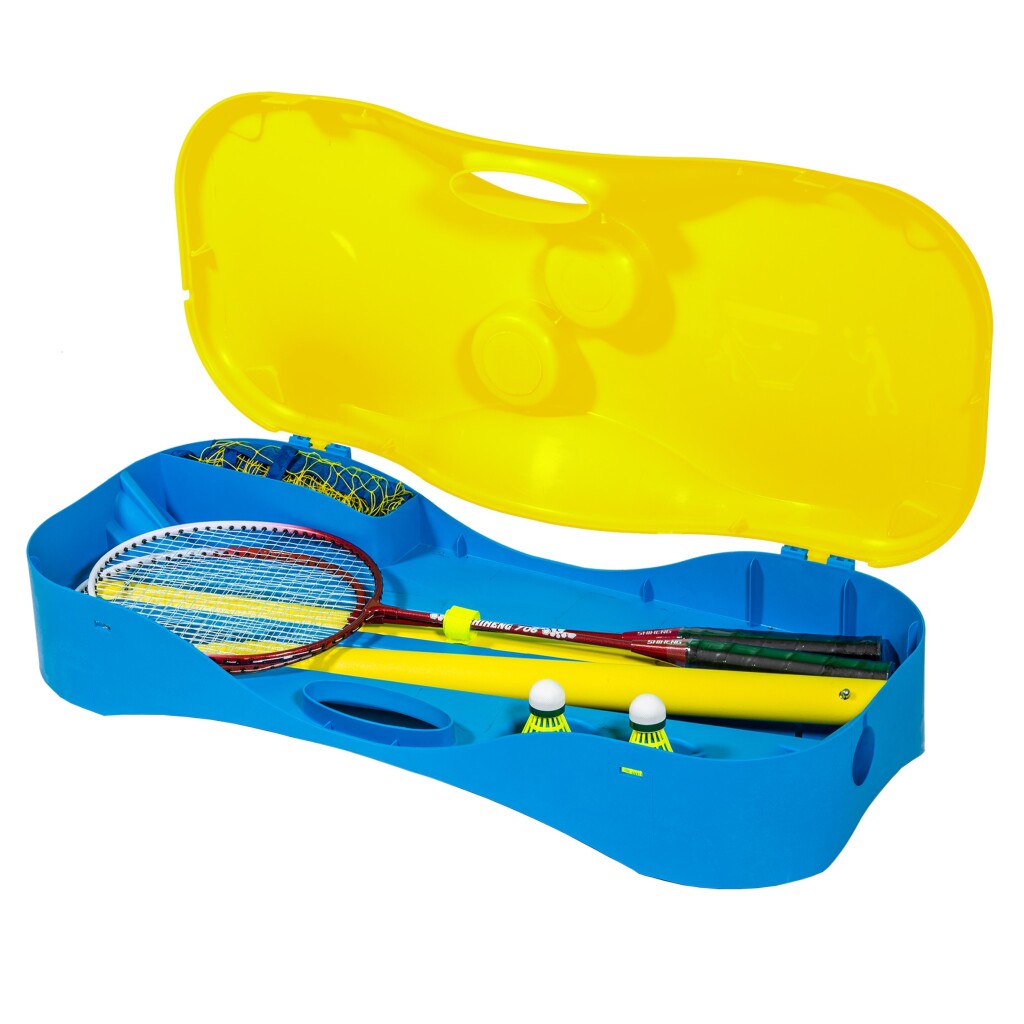 Sportx Badmintonnetz-Set – Badmintonnetz – im Koffer – 3 m breit – 154 cm hoch