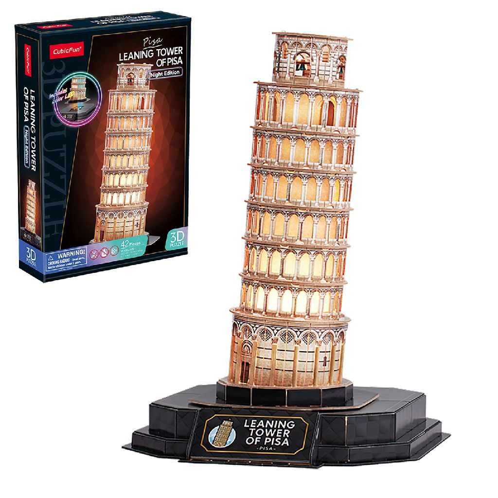 Kubisch lustige Kubikfun 3D -Puzzle Pisa + Licht 42 Teile