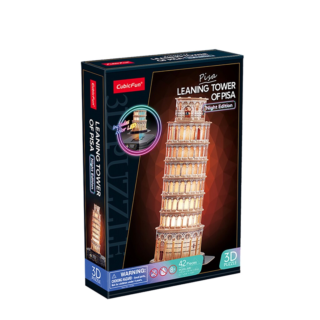 Kubisch lustige Kubikfun 3D -Puzzle Pisa + Licht 42 Teile