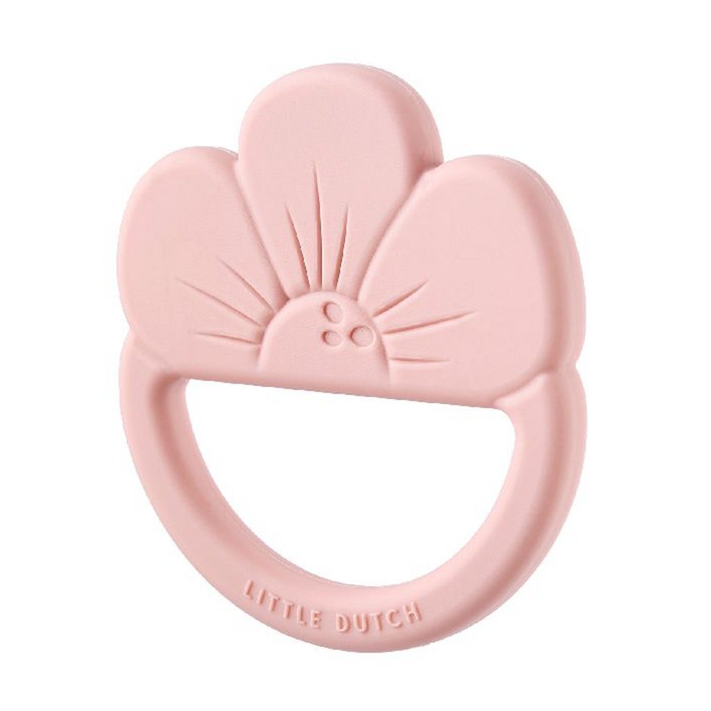 Kleiner holländischer Silikon-Beißring Blume rosa