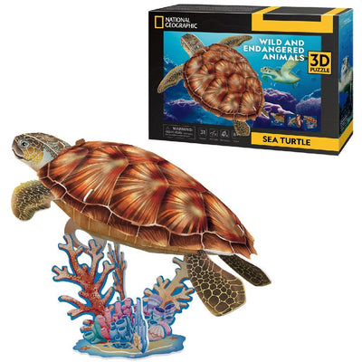 Kubisch lustige Kubikfun National Geographic 3D Puzzle Meeresschildkröte 31 Stücke