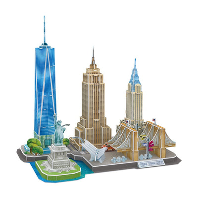 Kubisches lustiges 3D-Stadtlinien-Puzzle New York City, 123 Teile