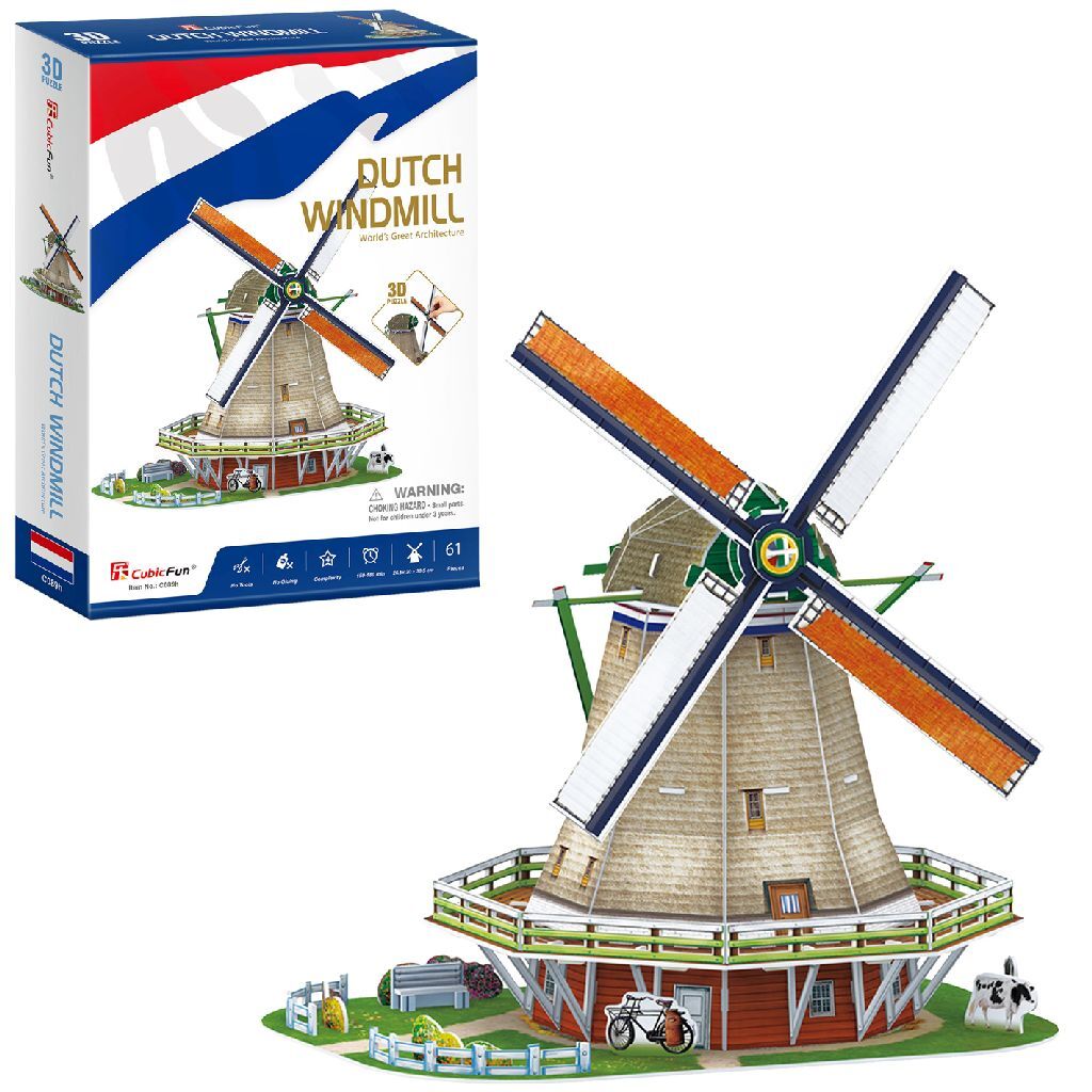 Kubisch lustige Kubikfun 3D -Puzzle Niederländische Windmolen 61 Teile