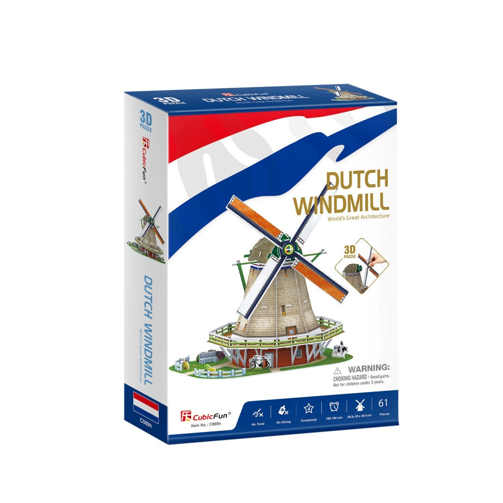 Kubisch lustige Kubikfun 3D -Puzzle Niederländische Windmolen 61 Teile