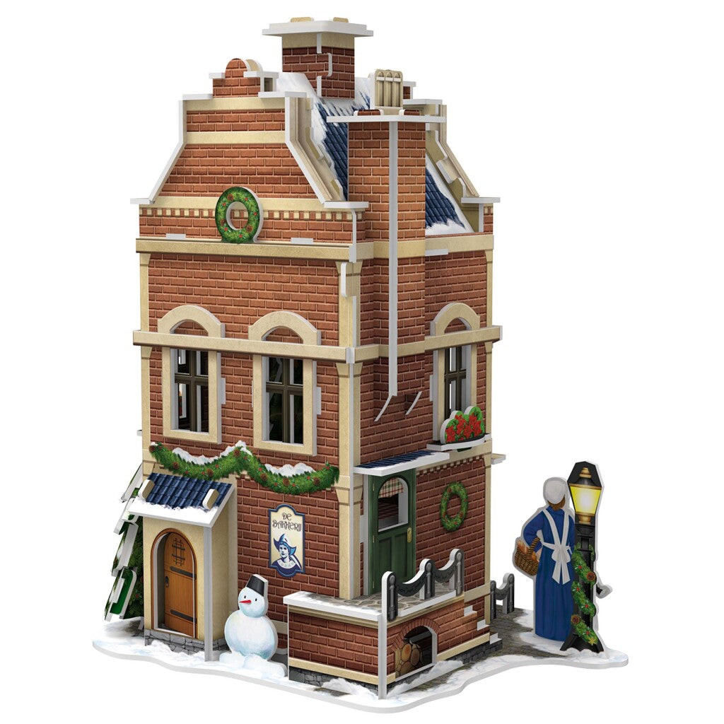 Kubisch lustige Kubikfun 3D -Puzzle Hollands Huisje Winter Bäckerei + Licht 65 Teile