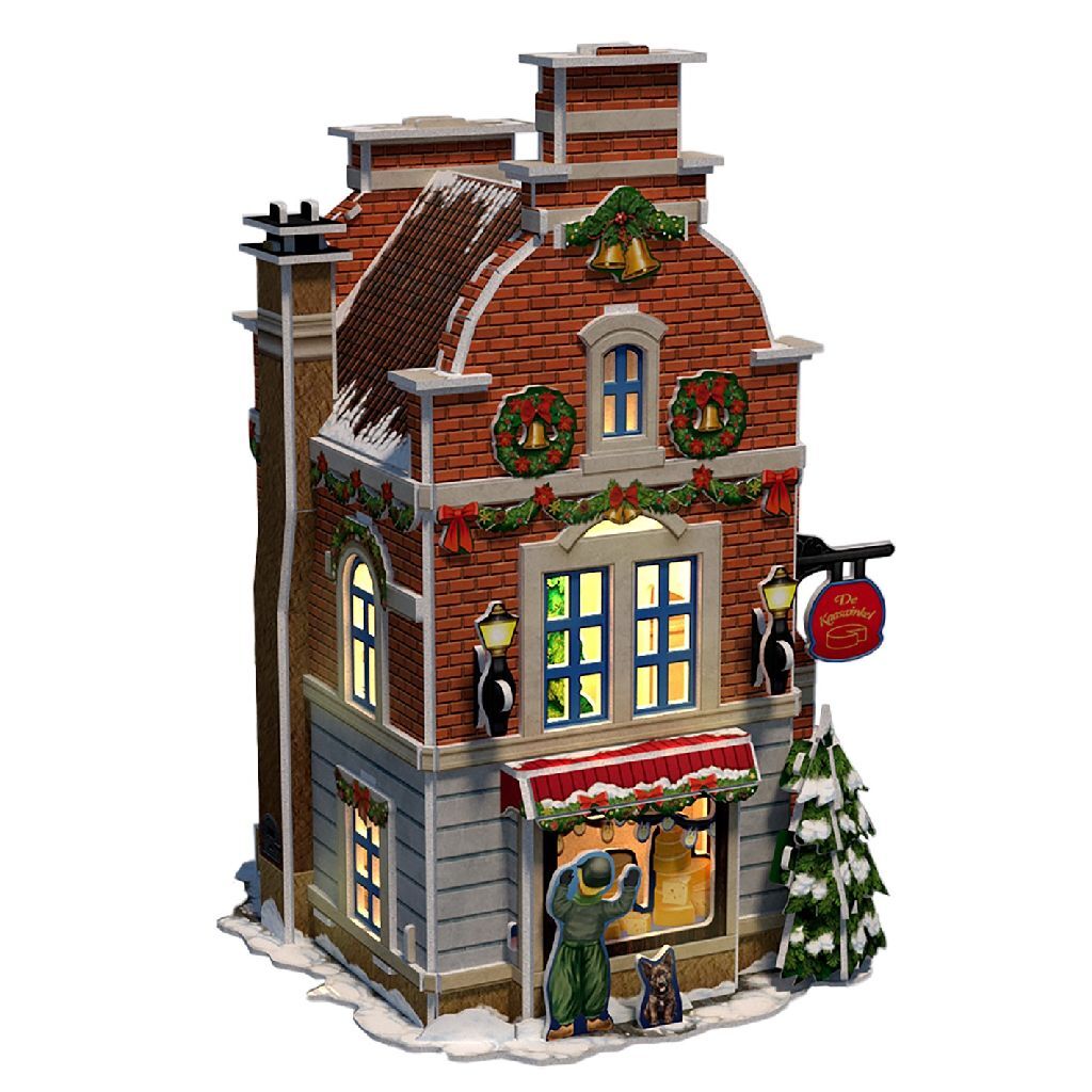 Kubisch lustig kubisch lustig 3d puzzle niederländische haus winter käsegeschäft + leichte 60 stücke