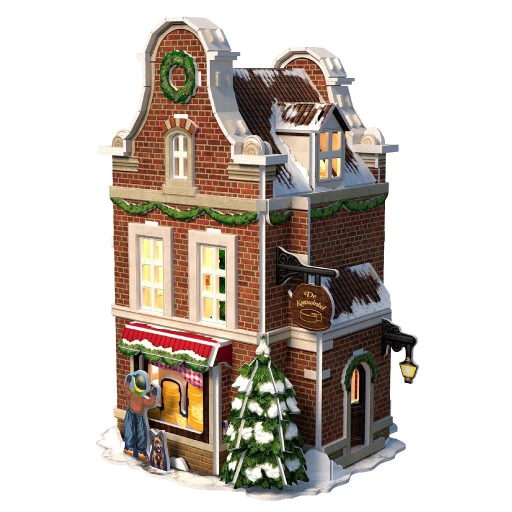 Kubisch lustig kubisch lustig 3d puzzle niederländische haus winter käsegeschäft + leichte 60 stücke