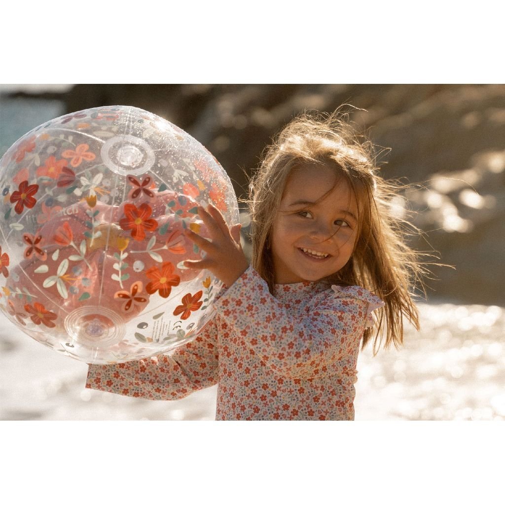 Kleine niederländische rosa Blumen Strandball 3D -Figur, 35 cm