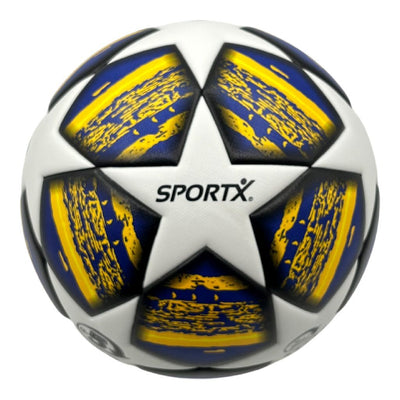 Sportx Fußball Premium 400-430 g Weißblau gelb