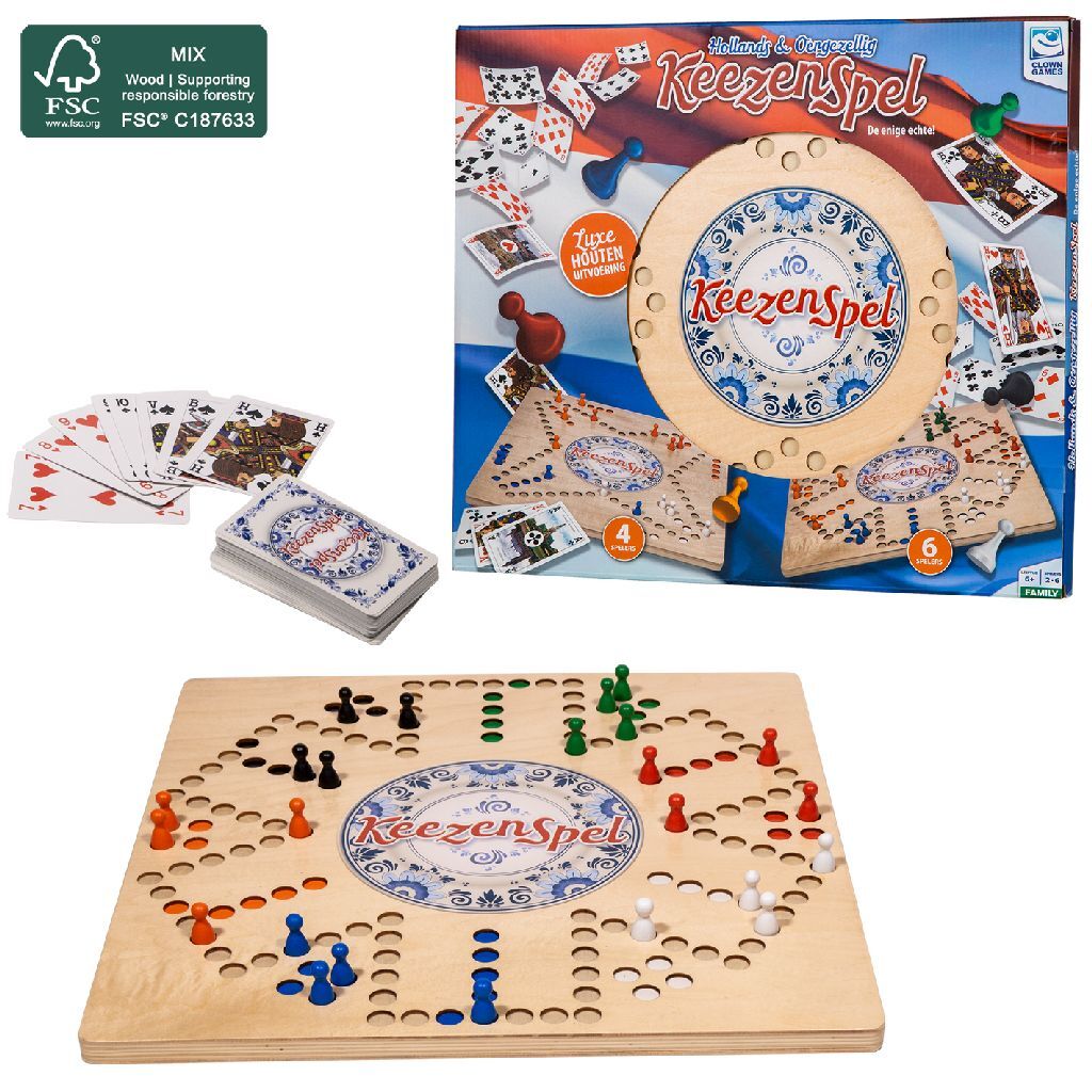 Clownspiele Keezen-Spiel aus Holz