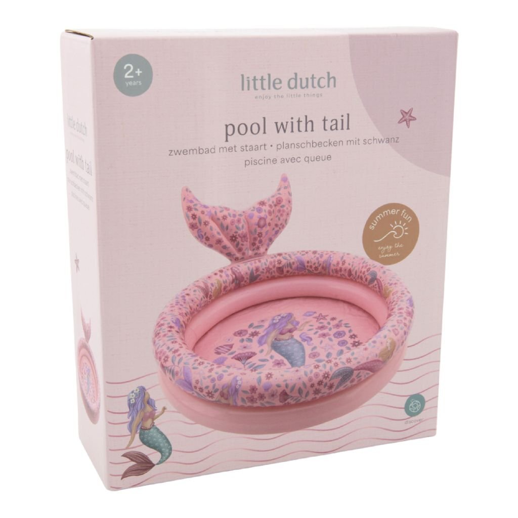Little Dutch verträumtes Meerjungfrauen-Schwimmbecken mit Schwanz 80 cm rosa