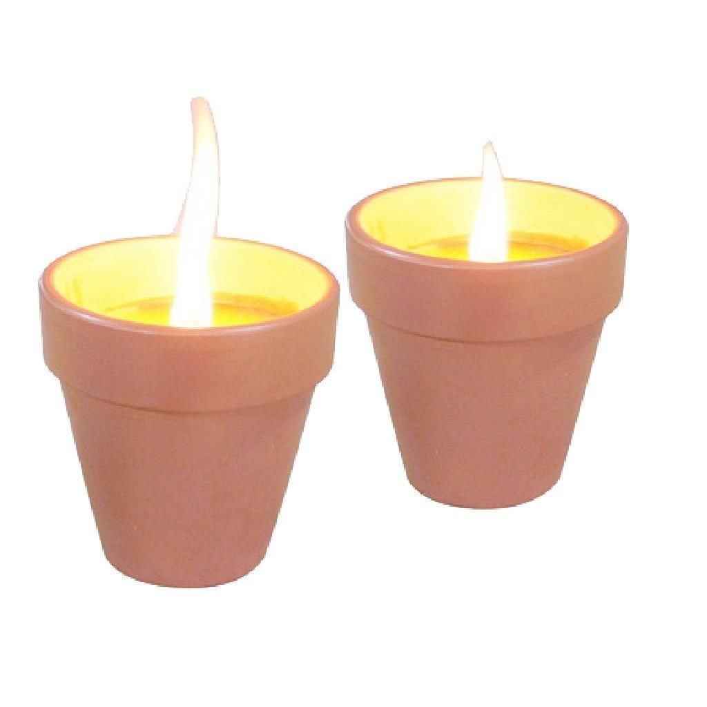 Grundlegende Citronella -Kerzen in Terrakotta -Glas 6,5 cm 3 Stücke
