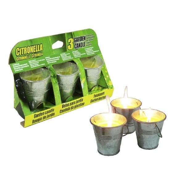 Basic Citronella Kerze in Metalleimer 3 Stücke 6,5 cm